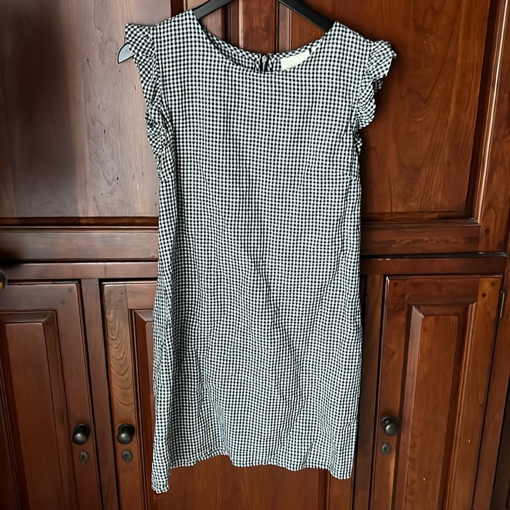 Cynthia Rowley short dress black white gingham size 8.